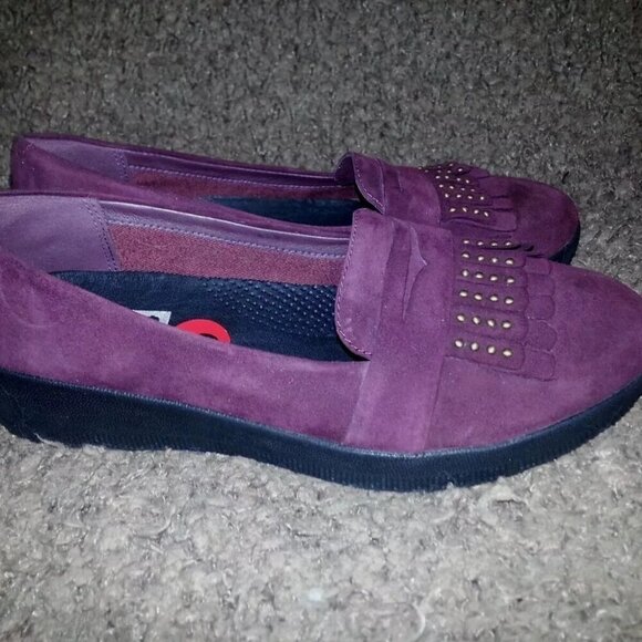 FITFLOP-Deep Plum Studded Fringey Sneakerloafer-Size 6-NWOB - Picture 4 of 6